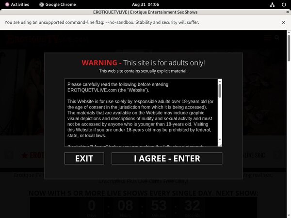 Free Erotiquetvlive Account Login