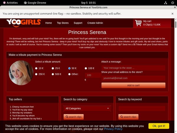 Princess Serena Pay With Paypal